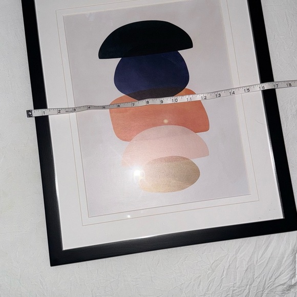 Abstract Stacked Shapes Art Print Set - Black, Orange, Blue - Picture 5 of 6